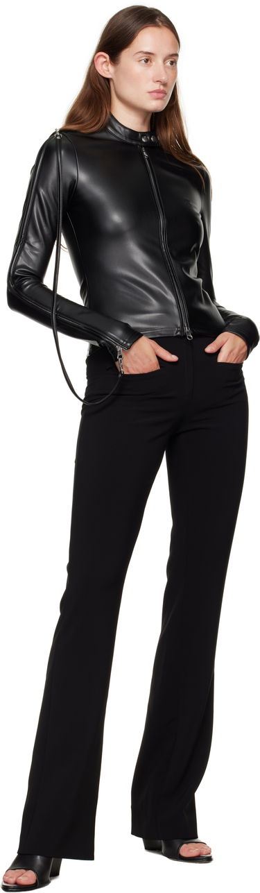 Bunda Courrèges Courrèges Zipped Biker Faux-Leather Top Čierna | 325CTO436PU0049, 3