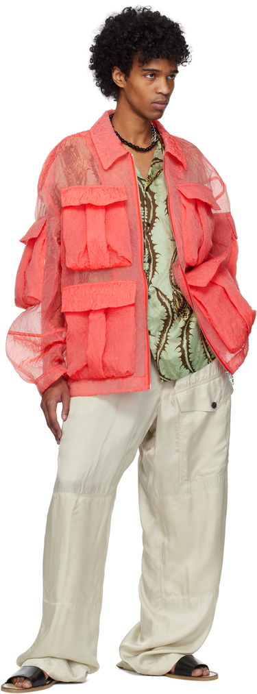 Bunda Dries Van Noten Dries Van Noten Crinkled Pocket Jacket Oranžová | 251-020529-1277, 3
