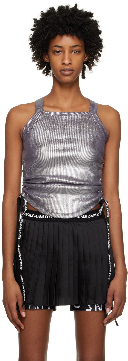 Tielko Versace Jeans Couture Ruched Tank Top Šedá | E74HAM605EJ0061, 0