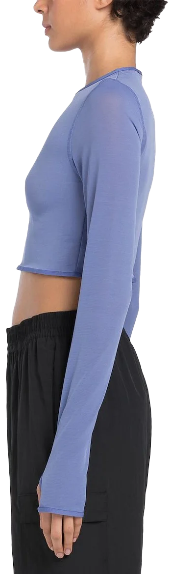 Crop Top Reebok Reebok Studio Mesh Long Sleeve Crop Top Fialová | 100076309, 3