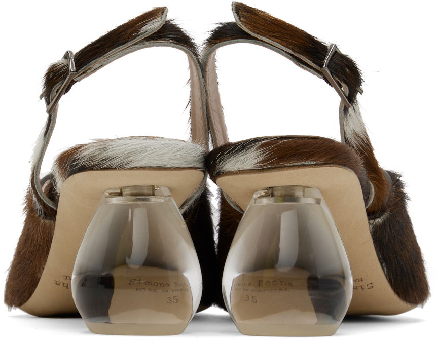 Tenisky a topánky Simone Rocha Simone Rocha Pointed Slingback Calf Hair Heels Hnedá | LH14P 0794, 1