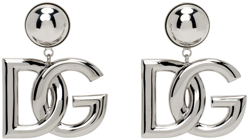 Náušnice Dolce & Gabbana Silver 'DG' Earrings Metalická | WEN6P2 W1111, 0
