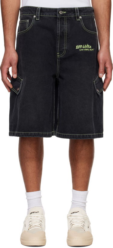 Šortky Off-White Off-White Safari Cargo Denim Shorts Čierna | OMYC024S25DEN0021350, 0