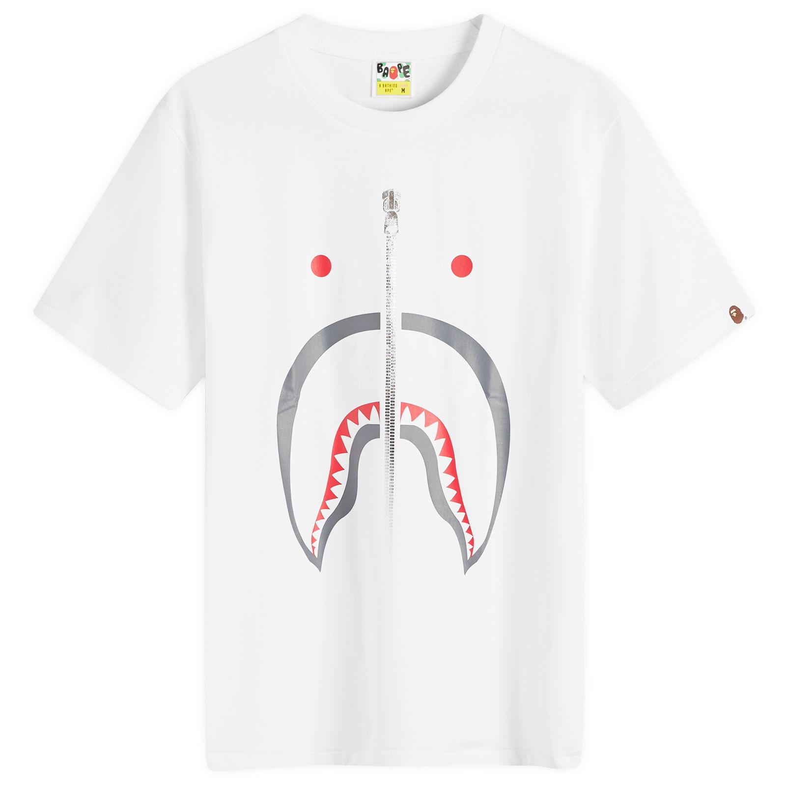 A Bathing Ape Women's Shark T-Shirt in White, Size Medium | END. Clothing