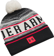 Halftime Striped Knit Pom Beanie