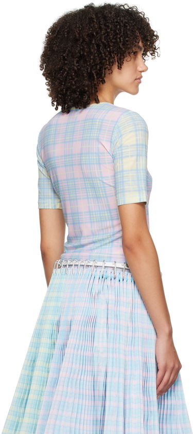 Tričko Chopova Lowena Chopova Lowena Devil Print Plaid T-Shirt Modrá | 2239, 2