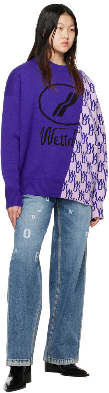 Džínsy We11done Random Logo Straight Leg Jeans Modrá | WD-DP3-22-387-W-NV, 3