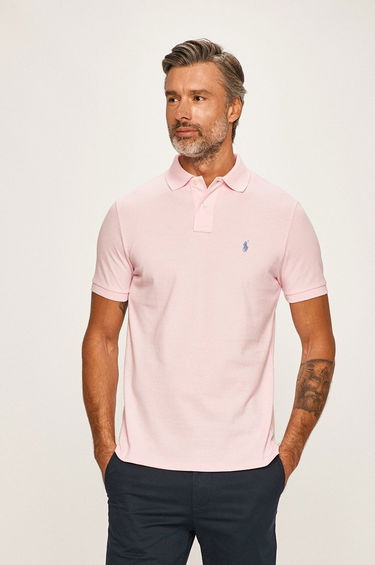 Polo tričko Polo by Ralph Lauren Custom Slim Fit Polo Carmel Pink Ružová | 710782592033, 1