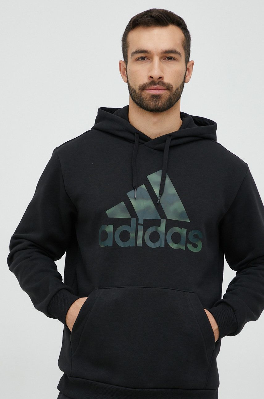 Mikina adidas Originals Essentials Camo Print French Terry Hoodie Čierna | HL6933, 0
