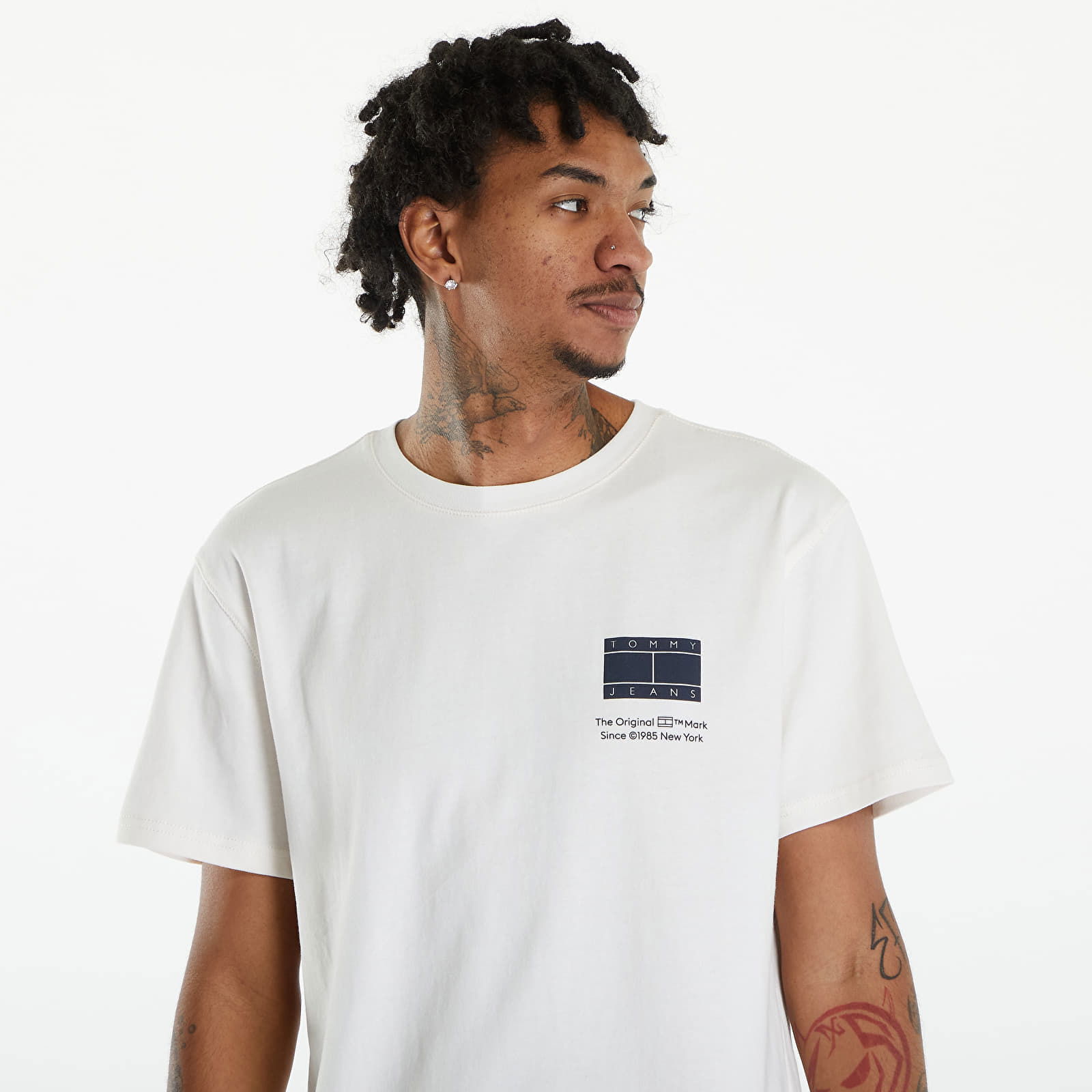 Printed Flag Logo T-Shirt Ancient White