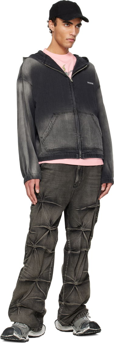 Mikina We11done We11done Zip-Up Denim Hoodie Šedá | WD-DJ1-25-317-U-BK, 3