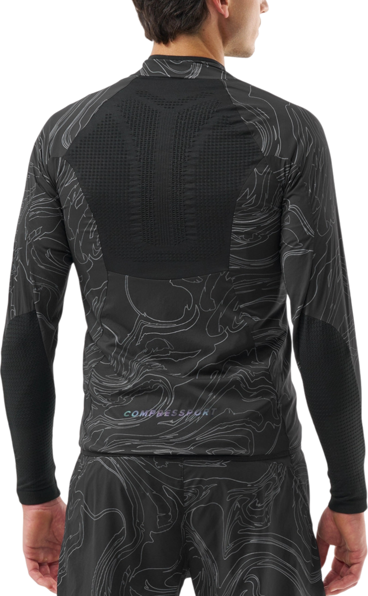 Vetrovka Compressport Hurricane Windproof Patterned Jacket Čierna | ajvm11099047, 1