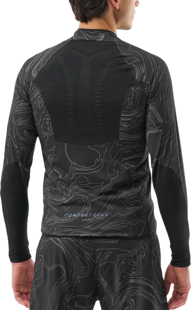 Vetrovka Compressport Hurricane Windproof Patterned Jacket Čierna | ajvm11099047, 1