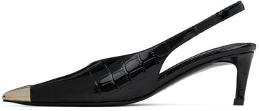 Tenisky a topánky Anine Bing Croc-Embossed Slingback Pumps Čierna | A-14-10397-010, 2
