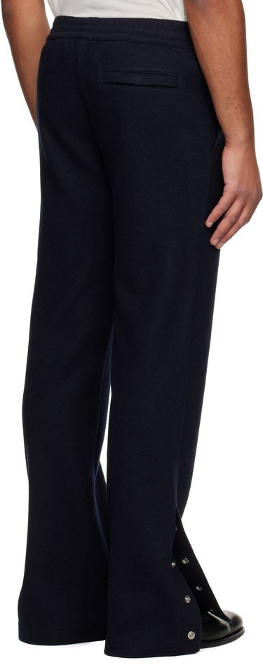 Nohavice Givenchy Wool Cashmere 'GIVENCHY' Patch Drawstring Trousers with Snap Buttons Navy | BM51N0312L410, 2
