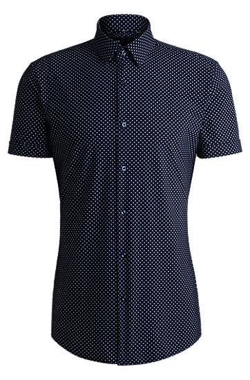 Košeľa BOSS Slim Fit Performance-Stretch Printed Jersey Shirt Navy | 50539369, 0