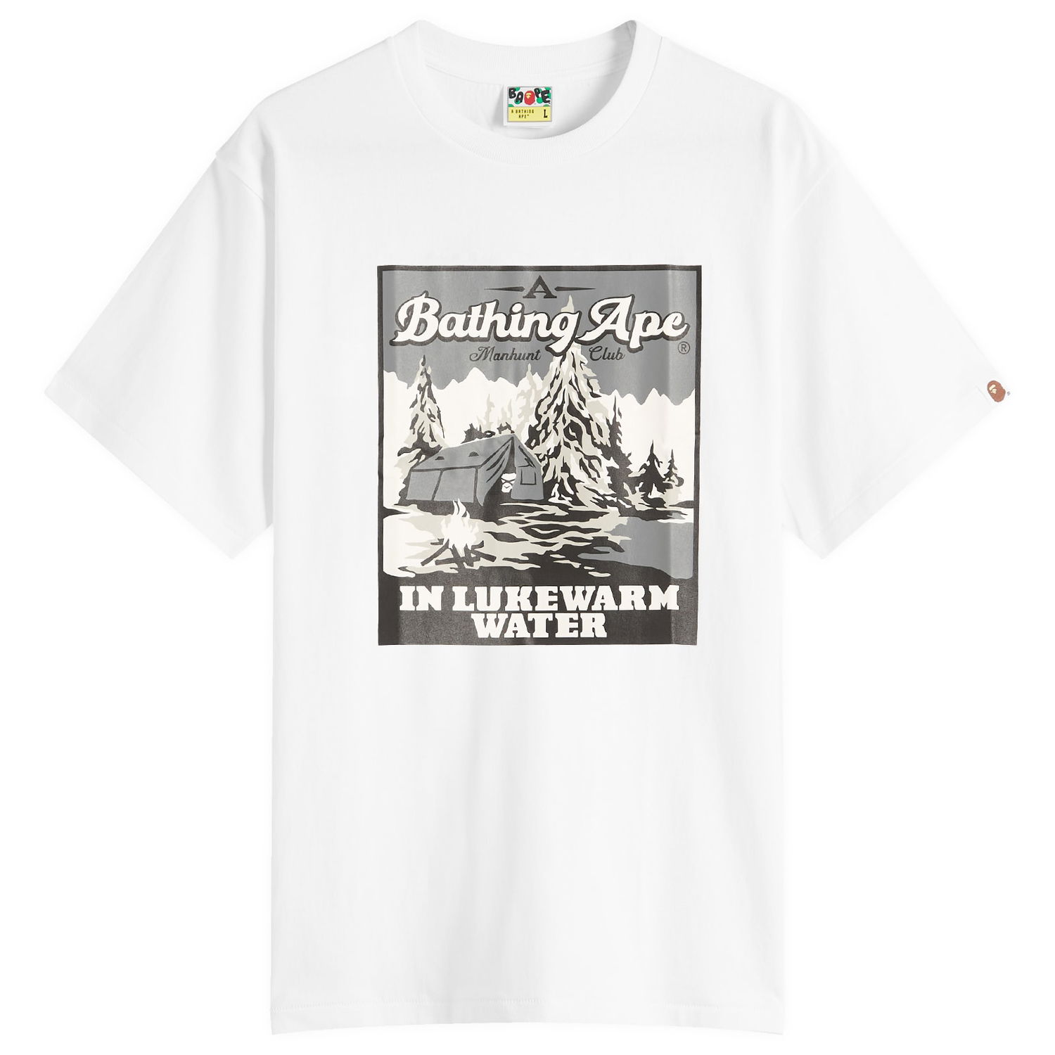 Tričko BAPE Bathing Ape Base Camp Graphic Tee Biela | 001TEL801052M-WHT, 1