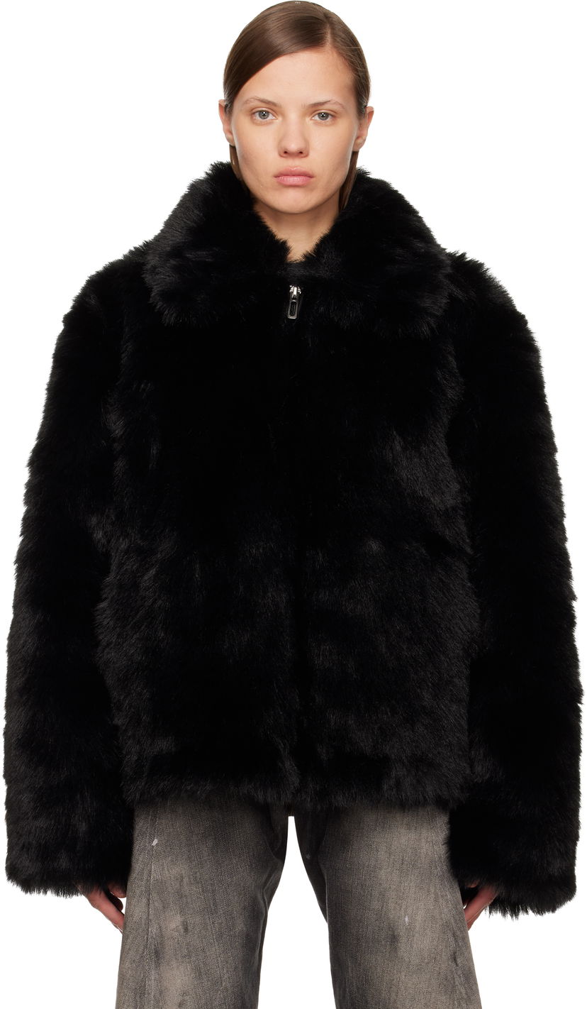Bunda 032C 032c Muddy Faux-Fur Jacket Čierna | F25-URW-1904-000-W
