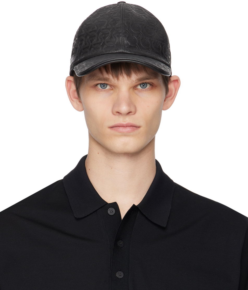 Šiltovka FERRAGAMO Leather Baseball Cap Čierna | 751009, 0