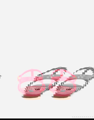 Tenisky a topánky Dolce & Gabbana Patent Leather T-Strap Flat Sandals with Bow Detail Ružová | D11155A132880424, 2