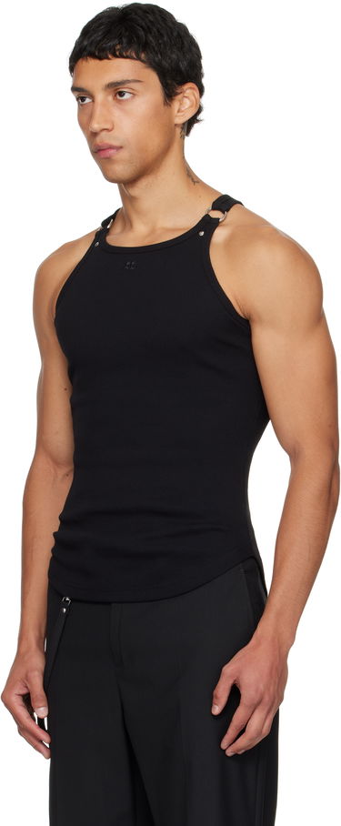 Tielko Courrèges Courrèges Buckle 90's Rib Tank Top Čierna | 325JDE139JS0194, 3