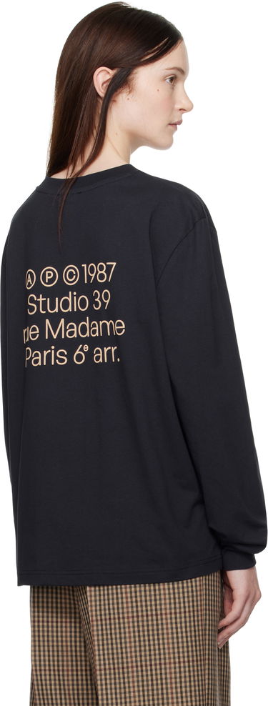 Tričko A.P.C. Long Sleeve Adresse T-Shirt Navy | COHBM-M26438, 2