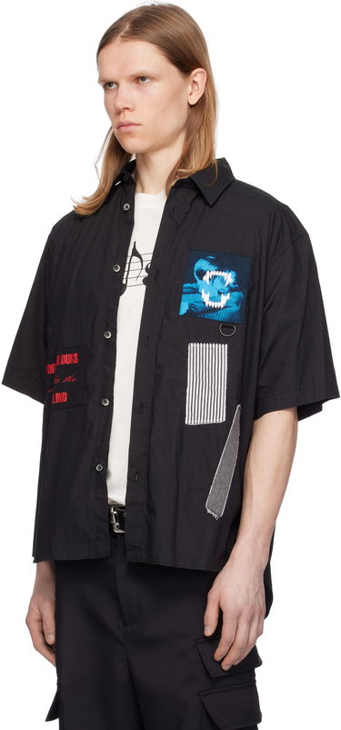 Košeľa UNDERCOVER UNDERCOVER Reconstructed Patchwork Shirt Čierna | UP1E4407-1, 3