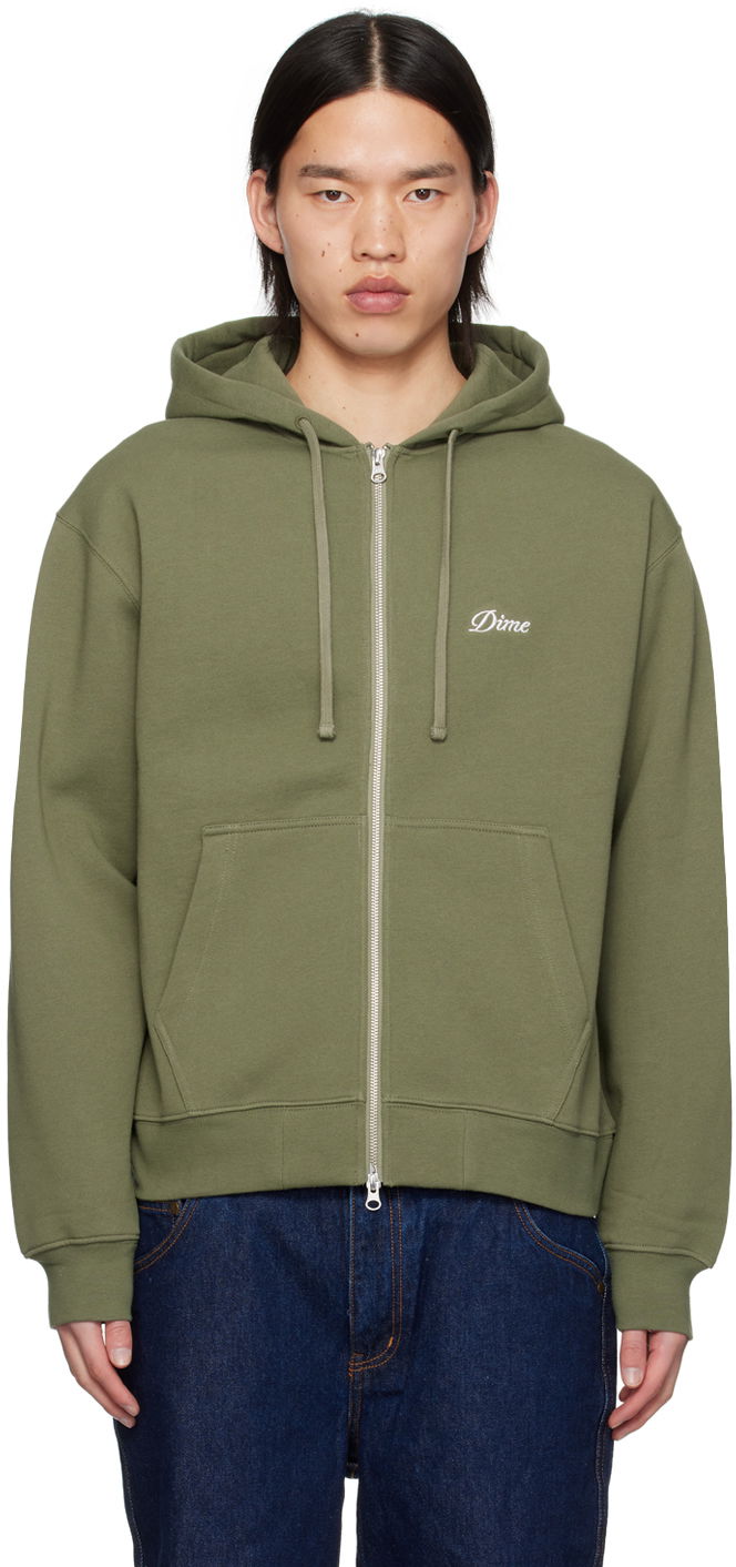 Mikina Dime Khaki Cursive Hoodie Zelené | DIMESP2417GRN, 0