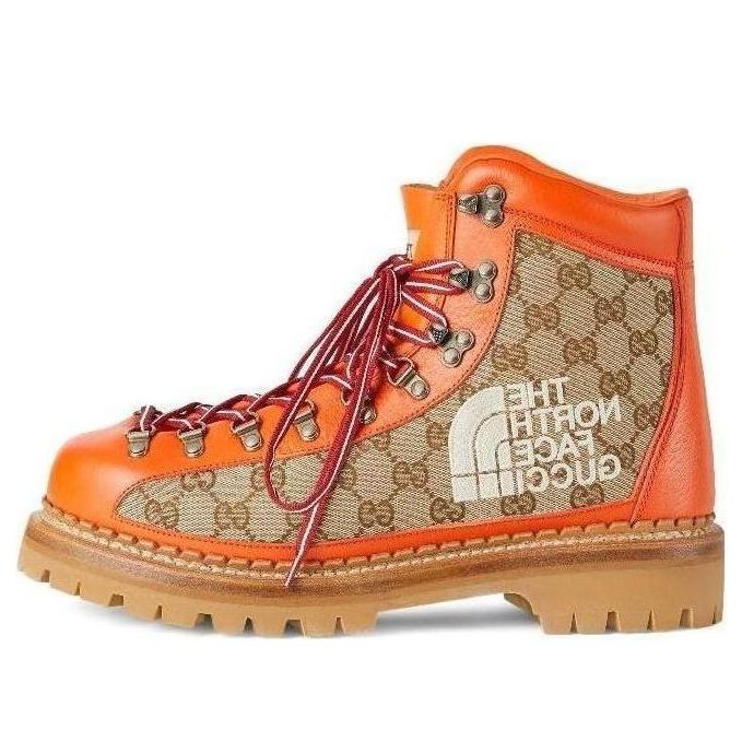 Tenisky a topánky Gucci The North Face x  Canvas Leather Boots Oranžová | 679914-18A40-7570