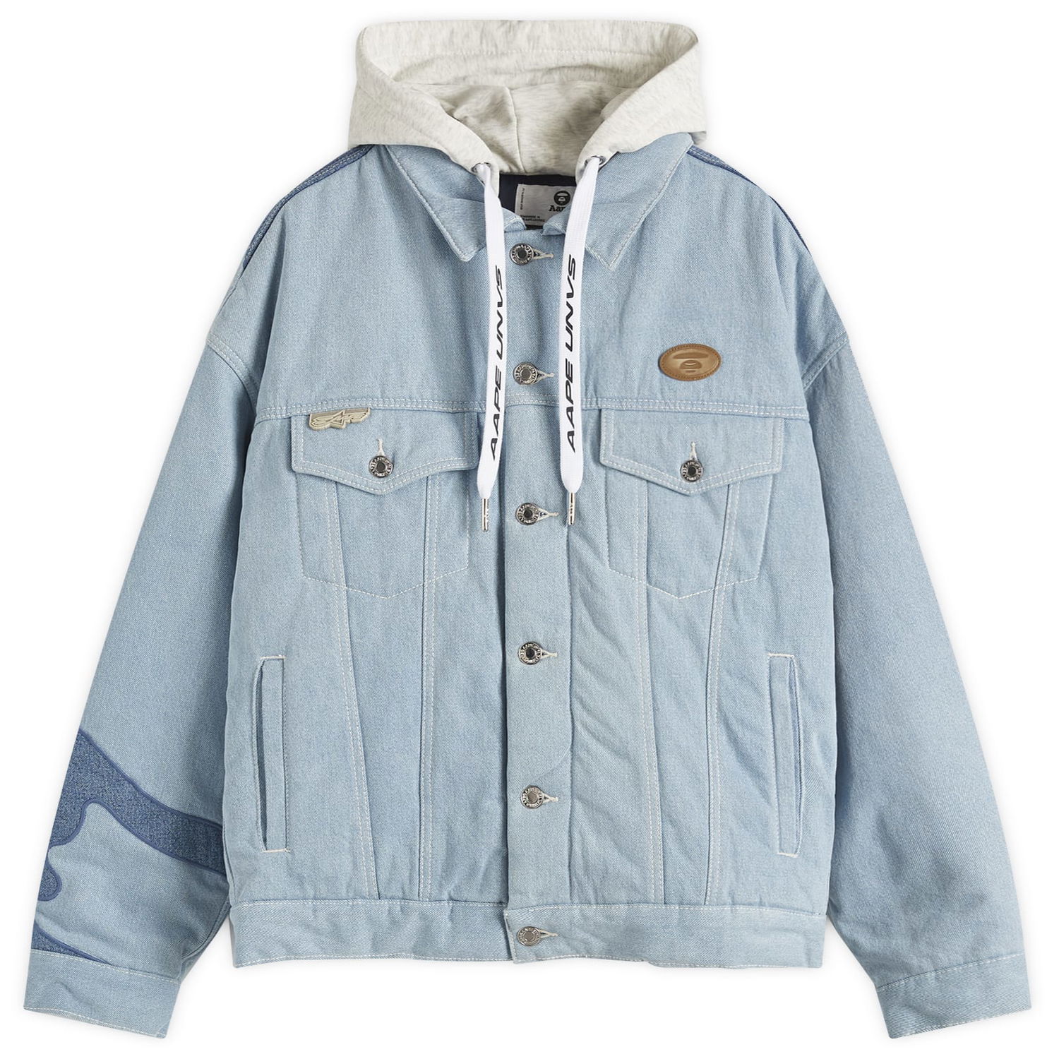 Bunda AAPE by A Bathing Ape AAPE Padded Denim Jacket, Size Large Modrá | AAPJKM7679XXNBLL, 0