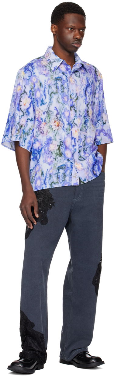 Košeľa Collina Strada Collina Strada Market Print Shirt Modrá | XX3890, 3