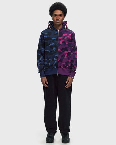 Mikina BAPE COLOR CAMO SEPARATE Shark FZ Hoodie Modrá | 001ZPK801001MNYE, 1