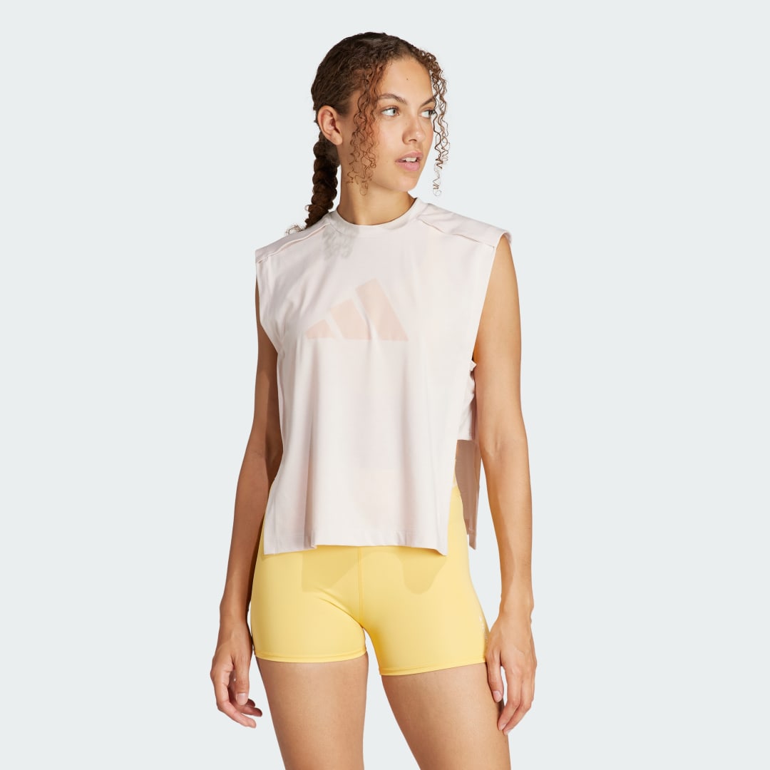 Tielko adidas Performance Power Performance Big Logo Tank Top Biela | IT2177, 1