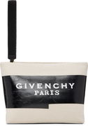 'Givenchy Tape' Canvas Wristlet Pouch