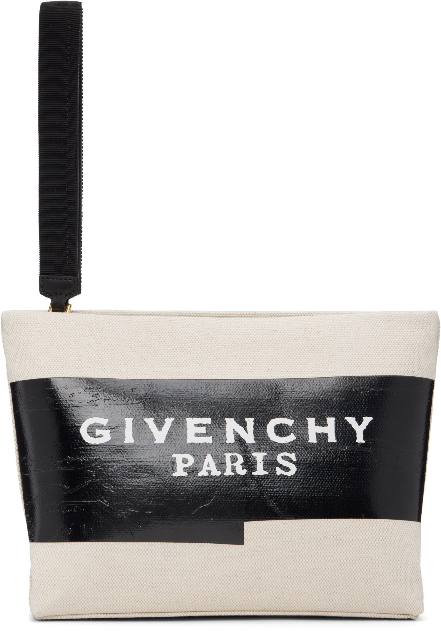 Kabelka Givenchy 'Givenchy Tape' Canvas Wristlet Pouch Béžová | BB60PNB2CE255, 0