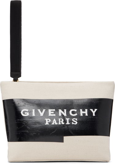 Kabelka Givenchy 'Givenchy Tape' Canvas Wristlet Pouch Béžová | BB60PNB2CE255, 0