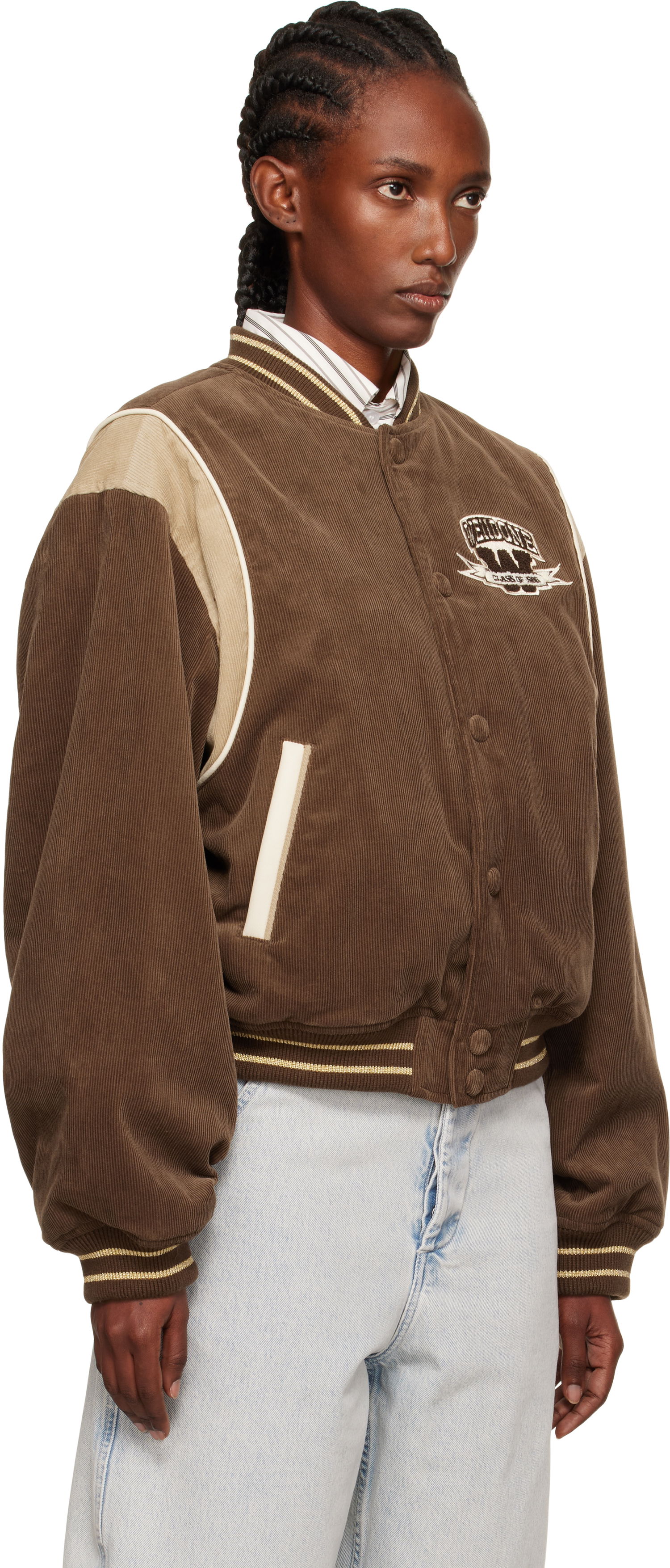 Bomber bunda We11done We11done College Corduroy Varsity Jacket Hnedá | WD-JP2-25-060-W-BR, 1