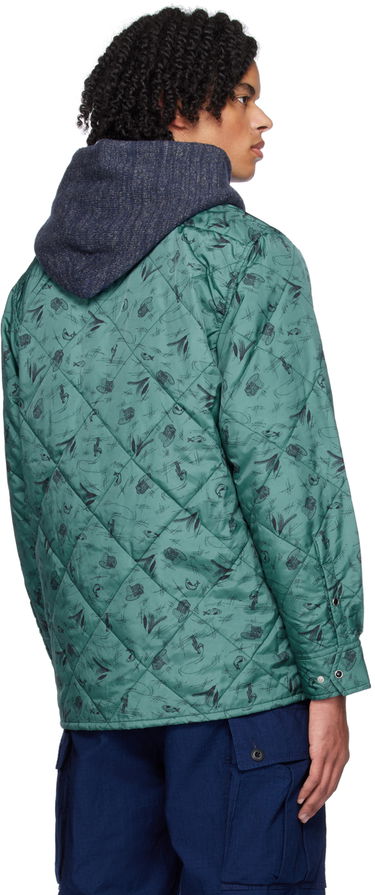Bunda BEAMS BEAMS PLUS Quilted Fishing Print Jacket Zelené | 38180380139, 2