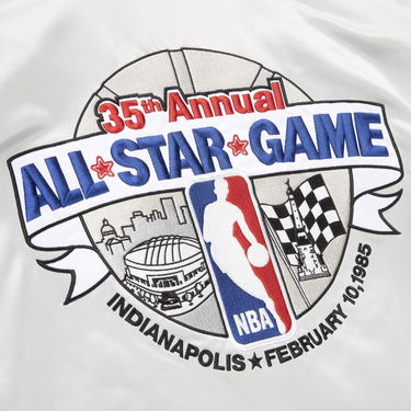 Bunda Mitchell & Ness All Star Heavyweight Satin Jacket Šedá | STJKAJ19062-ASGSILV, 5
