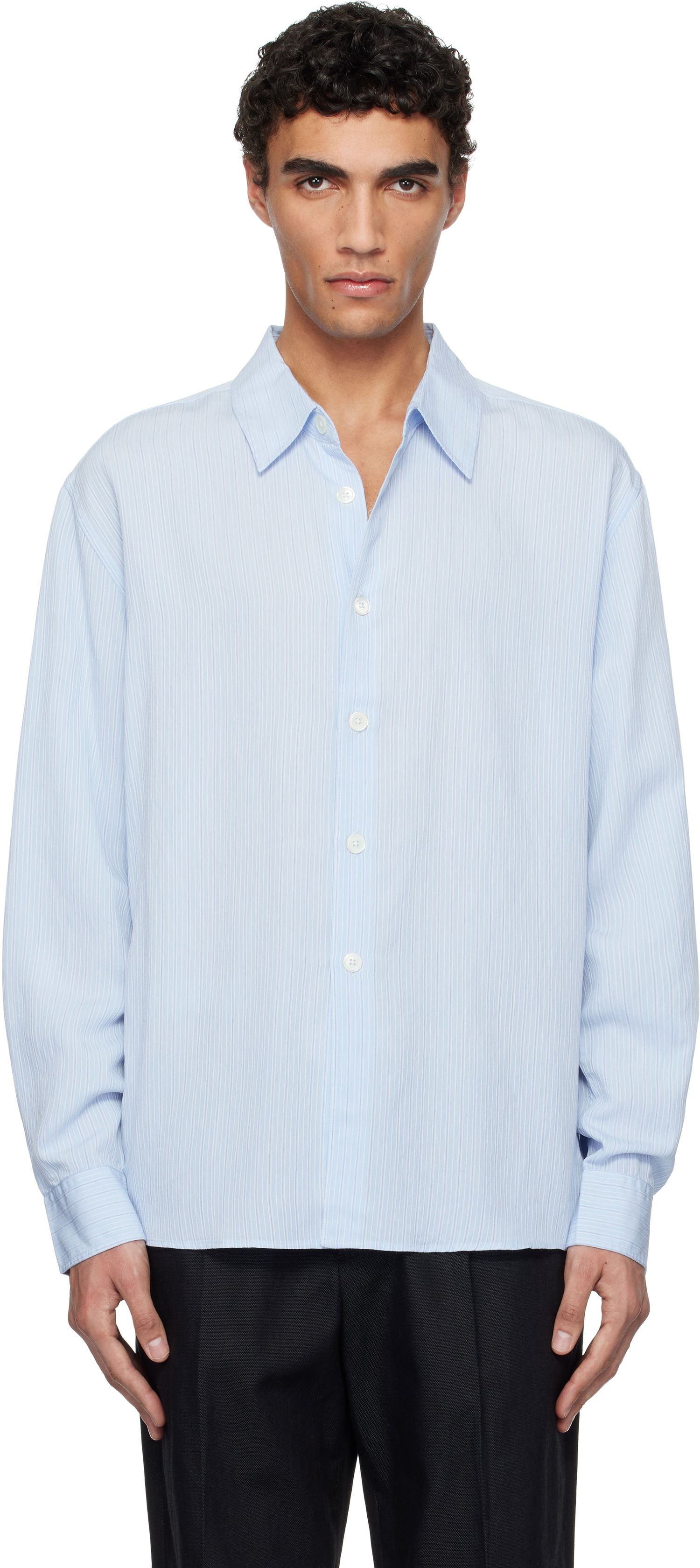 Košeľa OUR LEGACY OUR LEGACY Beyond Striped Relaxed-Fit Shirt Modrá | M2252BS, 0