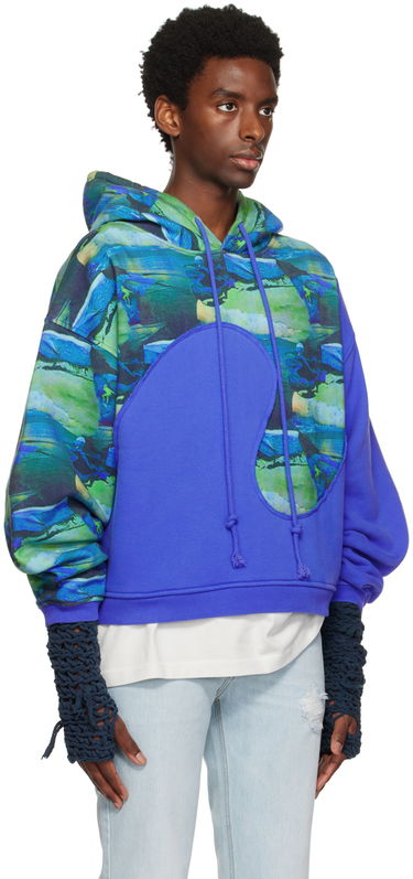 Mikina ERL Paneled Graphic Hoodie Modrá | ERL06T038, 1