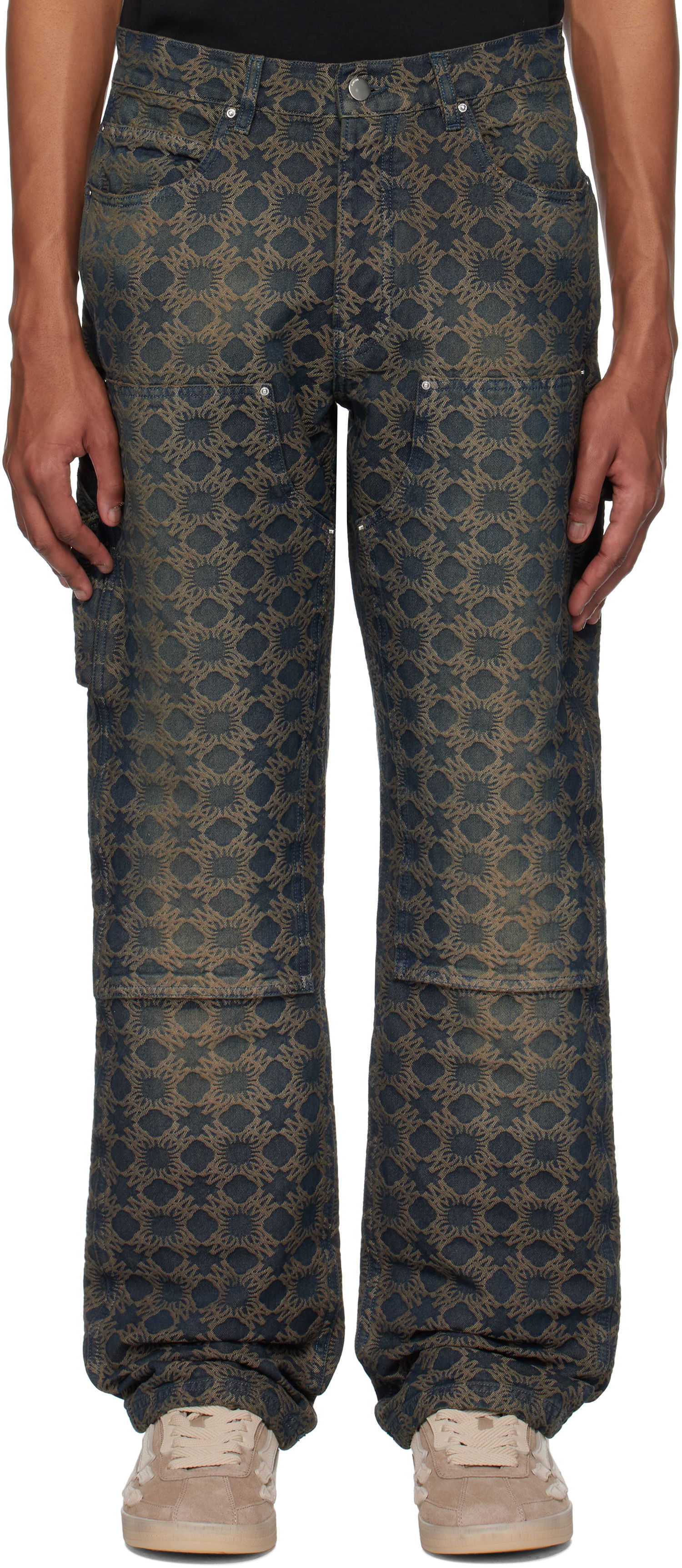 Cargo nohavice AMIRI Amiri MA Quad Jacquard Carpenter Jeans Modrá | AMDNGH1064, 0