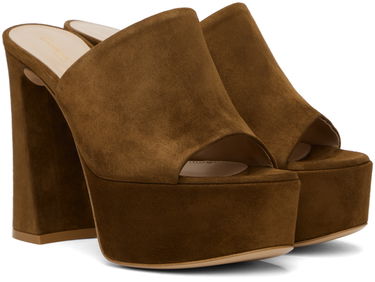 Tenisky a topánky Gianvito Rossi Suede Platform Mules Hnedá | G16990.70RIC.CAM, 3