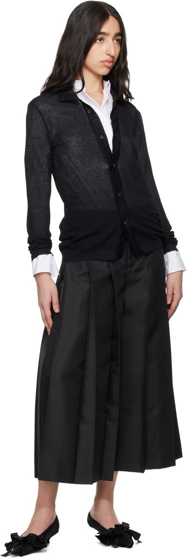 Nohavice Comme des Garçons Comme des Garçons Gabardine Pleated Cropped Trousers Čierna | GO-P009-S25, 3