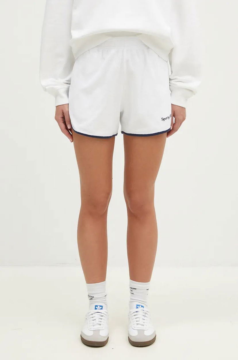 Šortky Sporty & Rich Serif Logo Shorts Biela | SH010S406SW