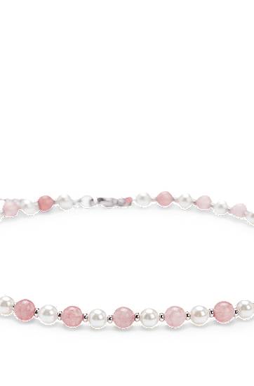Náhrdelník BOSS Adjustable Pearl and Pink Stone Necklace Ružová | 50532472, 1