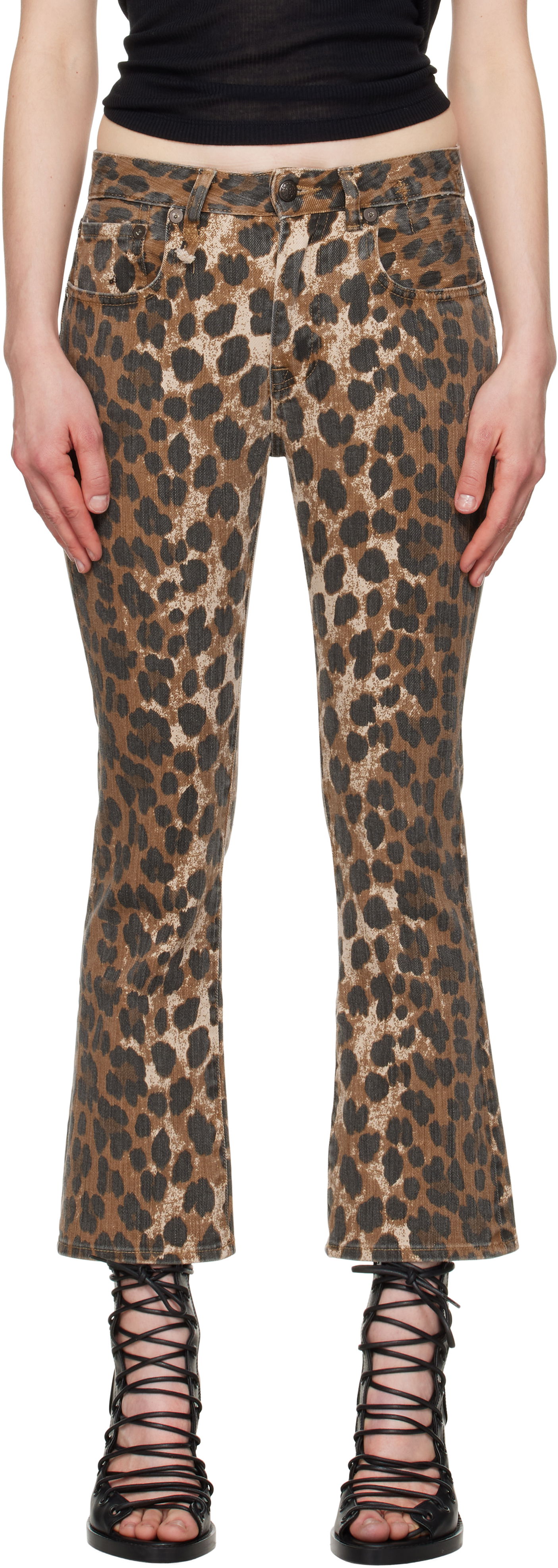 Džínsy R13 R13 Leopard Print Kick Fit Jeans Hnedá | R13W0009-D278A, 0