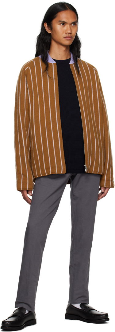 Bomber bunda ZEGNA The Elder Statesman x ZEGNA Striped Bomber Jacket Hnedá | TCK6GA6-BSL, 3