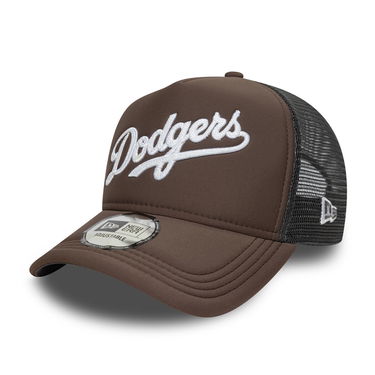 Šiltovka New Era MLB Foam Script 9FORTY Trucker LA Dodgers Adjustable Hat Hnedá | 60691183, 0