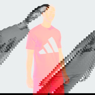 Tričko adidas Performance Essentials Red T-Shirt With A Large Logo Červená | JE8934, 4